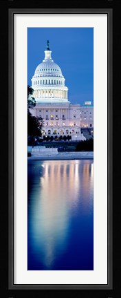 Framed Capitol Building Reflecting in the Water, Washington DC Print
