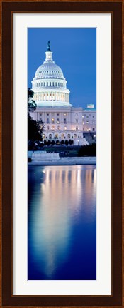 Framed Capitol Building Reflecting in the Water, Washington DC Print