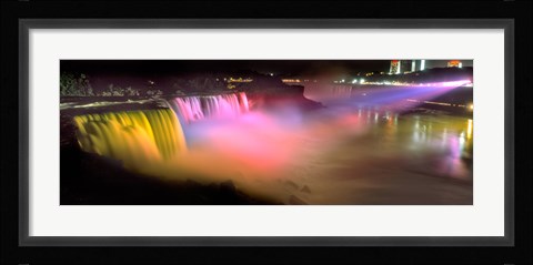 Framed Niagara Falls at night, Niagara River, Niagara County, New York State Print