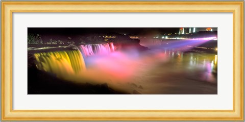 Framed Niagara Falls at night, Niagara River, Niagara County, New York State Print