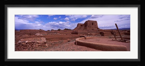 Framed Pecos Pueblo mission church ruins, Pecos National Historical Park, New Mexico, USA Print