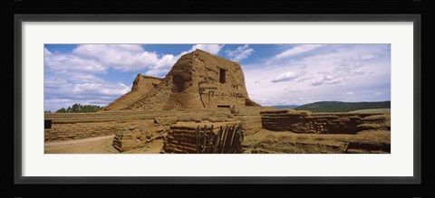 Framed Close up of church ruins, Pecos National Historical Park, New Mexico, USA Print