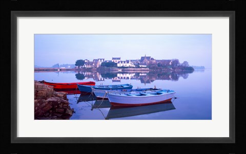 Framed Misty sunrise over Etel River, Saint-Cado, Morbihan, Brittany, France Print