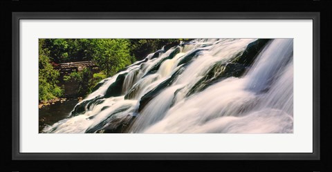 Framed Waterfall in a forest, Bond Falls, Upper Peninsula, Michigan, USA Print