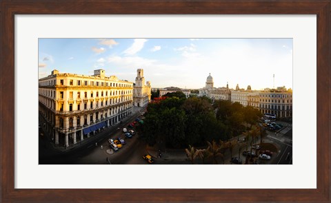 Framed Buildings in a city, Parque Central, Old Havana, Havana, Cuba Print