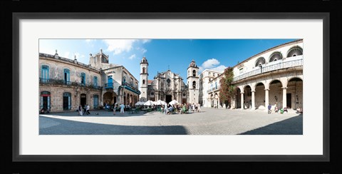 Framed Facade of a cathedral, Plaza De La Catedral, Old Havana, Havana, Cuba Print