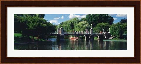 Framed Swan boat in the pond at Boston Public Garden, Boston, Massachusetts, USA Print
