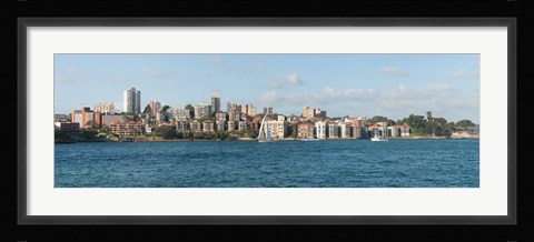 Framed Apartments and houses at the waterfront, Waruda Street, Kirribilli Avenue, Kirribilli, Sydney, New South Wales, Australia Print