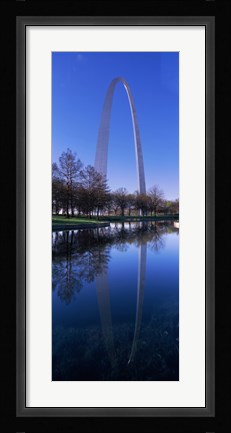 Framed Gateway Arch reflecting in the river, St. Louis, Missouri, USA Print