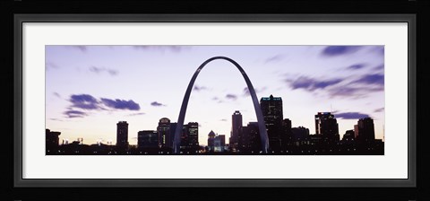 Framed Gateway Arch with city skyline, St. Louis, Missouri Print