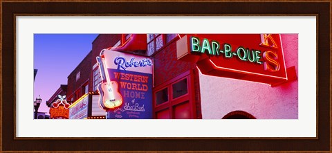 Framed Neon signs on building, Nashville, Tennessee, USA Print