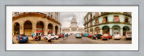 Framed Street View of Government buildings in Havana, Cuba Print