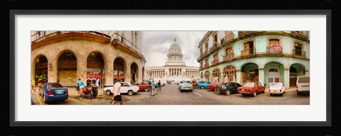 Framed Street View of Government buildings in Havana, Cuba Print