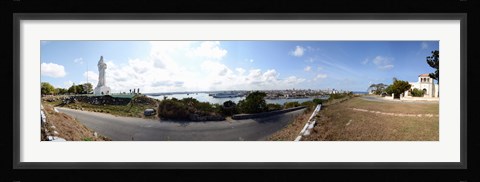 Framed Road view with the Statue of Jesus Christ, Havana, Cuba Print