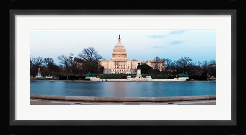 Framed Government building at dusk, Capitol Building, National Mall, Washington DC Print