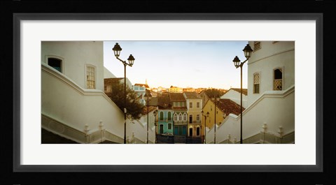 Framed Steps leading up to Igreja do Santissimo Sacramento Do Passo, Pelourinho, Salvador, Bahia, Brazil Print