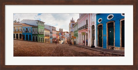Framed Colorful buildings, Pelourinho, Salvador, Bahia, Brazil Print