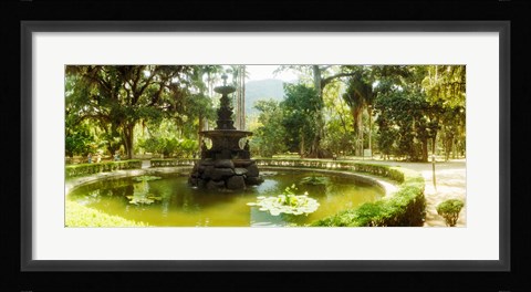 Framed Fountain in a botanical garden, Jardim Botanico, Corcovado, Rio de Janeiro, Brazil Print