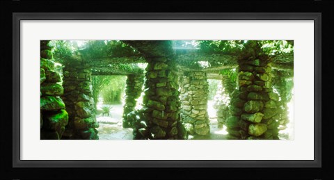 Framed Stone canopy in the botanical garden, Jardim Botanico, Zona Sul, Rio de Janeiro, Brazil Print