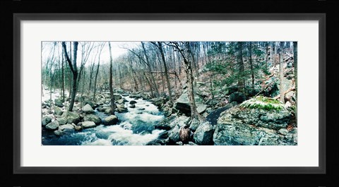 Framed River flowing through a valley, Hudson Valley, New York State Print