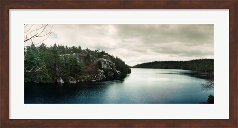 Framed Lake Minnewaska in Minnewaska State Park, Catskill Mountains, New York State, USA Print