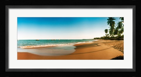 Framed Palm trees on the beach, Morro De Sao Paulo, Tinhare, Cairu, Bahia, Brazil Print