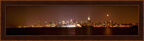 Framed Midtown Manhattan Skyline at Night,  New York City Print