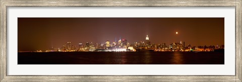 Framed Midtown Manhattan Skyline at Night,  New York City Print