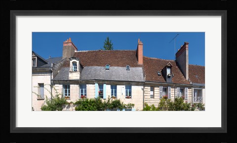 Framed Old houses in a town, Loches, Loire-et-Cher, Loire, Touraine, France Print