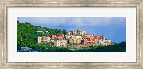 Framed Villas on a hill, Cruz Bay, St. John, US Virgin Islands Print