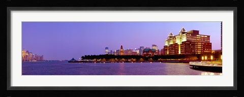 Framed Buildings at the waterfront, Hoboken, Hudson County, New Jersey, USA 2013 Print