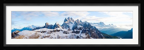 Framed Snow covered mountains, Dolomites, Dolomiti Di Sesto Nature Park, Hochpustertal, Alta Pusteria, South Tyrol, Italy Print