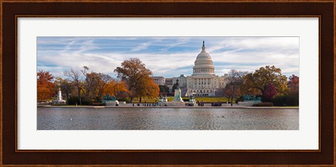 Framed Fall view of reflecting pool and the Capitol Building, Washington DC, USA Print
