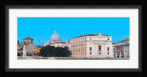 Framed St. Peter's Basilica in Vatican City, Ponte Sant Angelo, Rome, Lazio, Italy Print