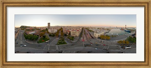 Framed Street Scene in Barcelona, Spain Print