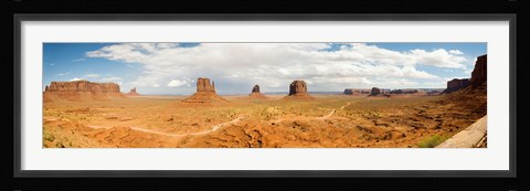 Framed Buttes in a desert, The Mittens, Monument Valley Tribal Park, Monument Valley, Utah, USA Print