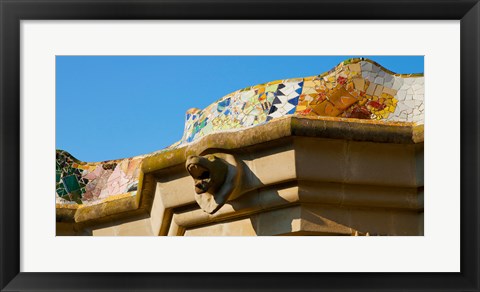 Framed Architectural detail of a building, Park Guell, Barcelona, Catalonia, Spain Print
