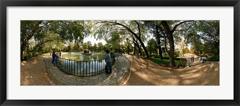 Framed Tourists at a public park, Buen Retiro Park, Madrid, Spain Print