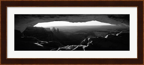 Framed Mesa arch at sunrise in black and white, Canyonlands National Park, Utah Print