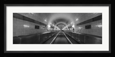 Framed Underground walkway, Old Elbe Tunnel, Hamburg, Germany Print