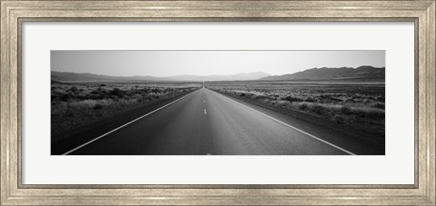 Framed Desert Road, Nevada (black and white) Print