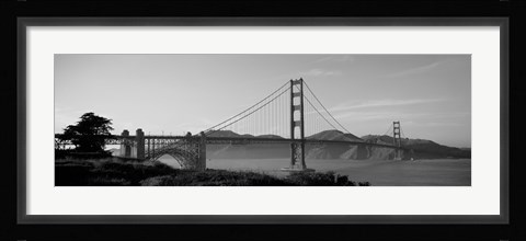 Framed Golden Gate Bridge in Black and White Print