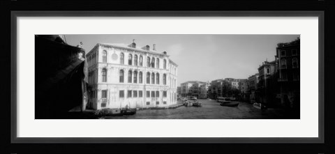 Framed Canal buildings in black and white, Grand Canal, Venice, Italy Print