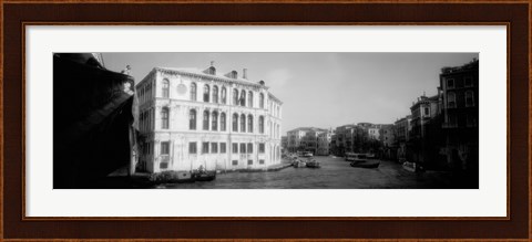 Framed Canal buildings in black and white, Grand Canal, Venice, Italy Print