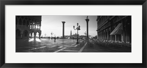 Framed Saint Mark Square in Black and White, Venice, Italy Print