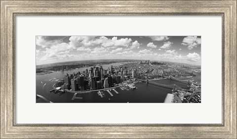 Framed Aerial View of New York City (black &amp; white) Print