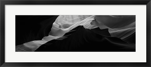 Framed Antelope Canyon, Arizona (black &amp; white) Print
