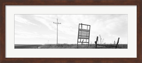 Framed Signboard in the field, Manhattan, Kansas, USA Print