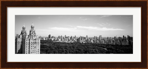 Framed Cityscape Of New York City in black and white, New York State Print