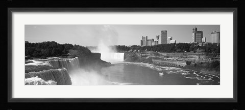 Framed Waterfall with city skyline in the background, Niagara Falls, Ontario, Canada Print